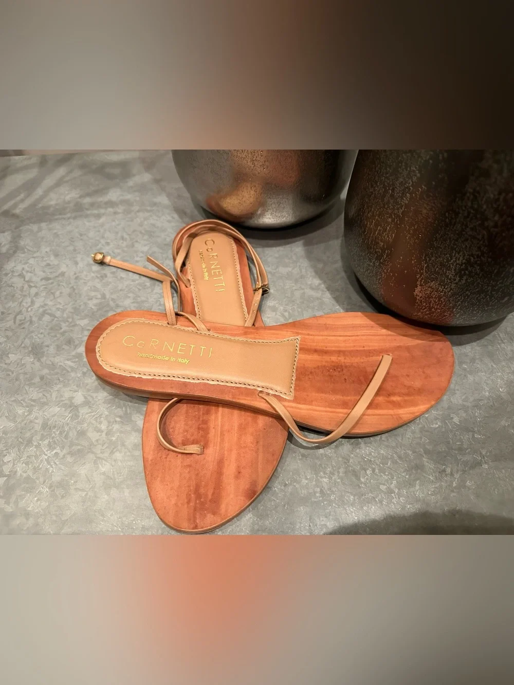Cornetti nude sandals Italian 40 fits 9- 9.5 new no box